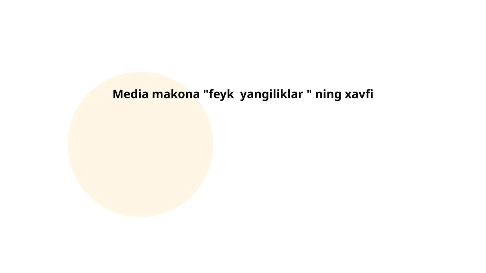 Media makona "feyk yangiliklar " ning xavfi