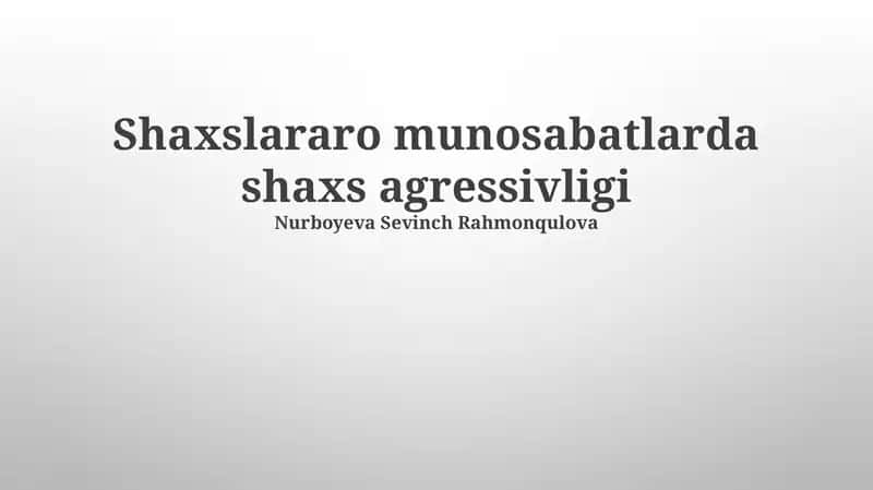 O'zaro tajovuzdan himoyalanish