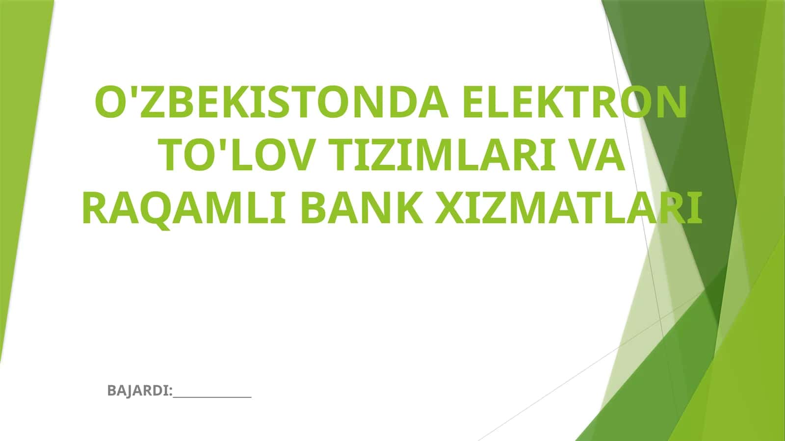 Elektron to'lov tizimlari va raqamli bank xizmatlari