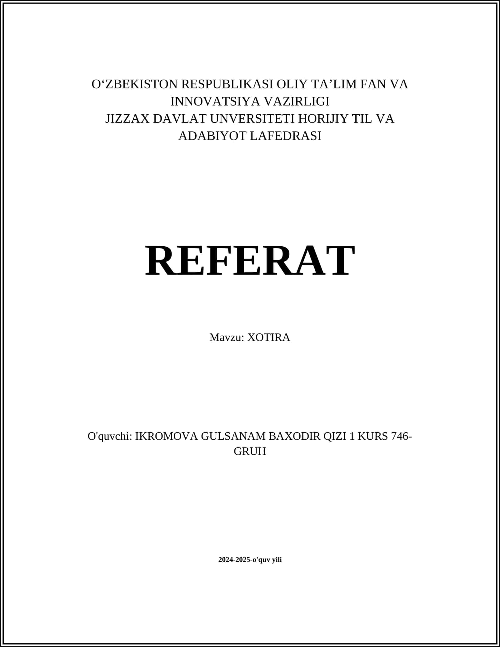 XOTIRA