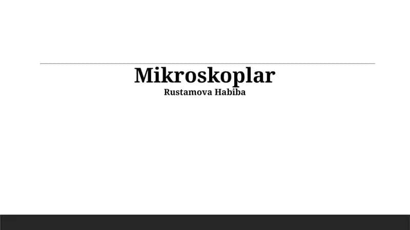 Mikroskoplar