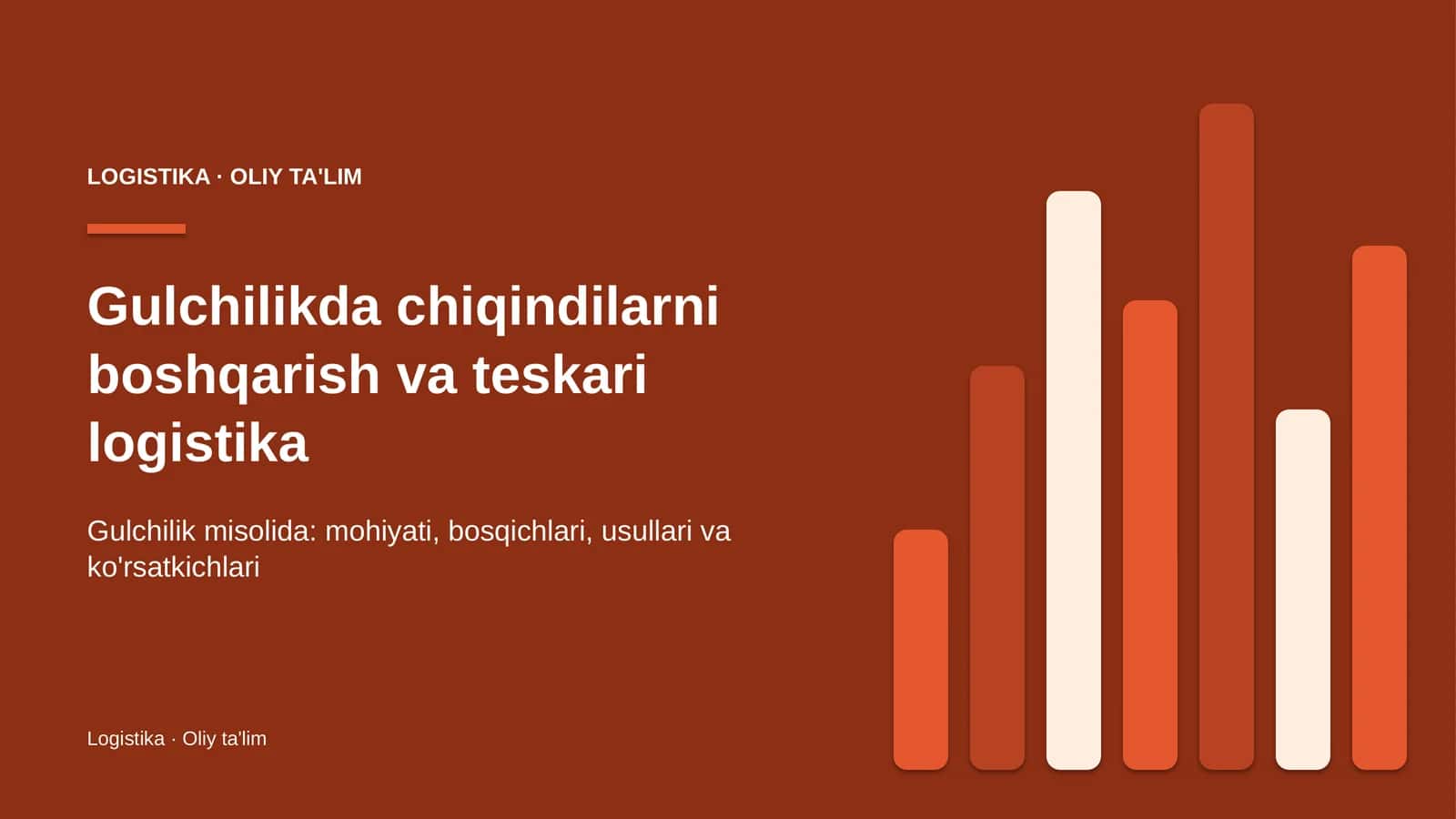 Gulchilikda chiqindilarni boshqarish va teskari logistika