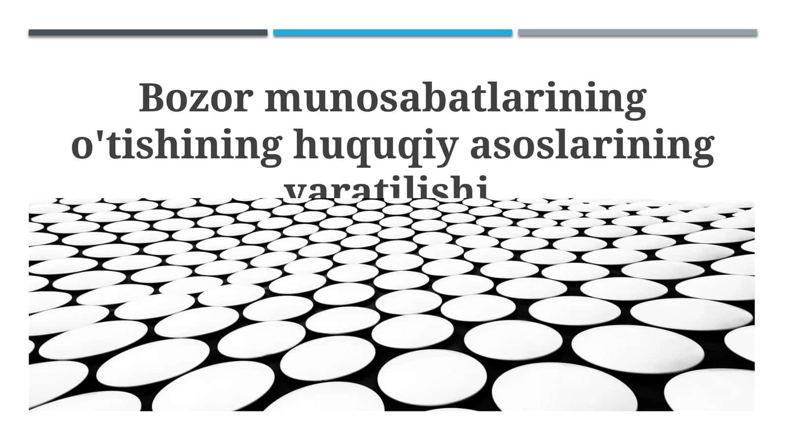 Bozor munosabatlarining o'tishining huquqiy asoslarining yaratilishi