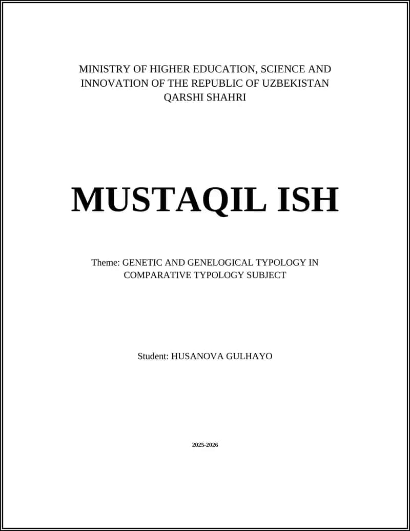 Genetic and Genealogical Typology in Comparative Typology