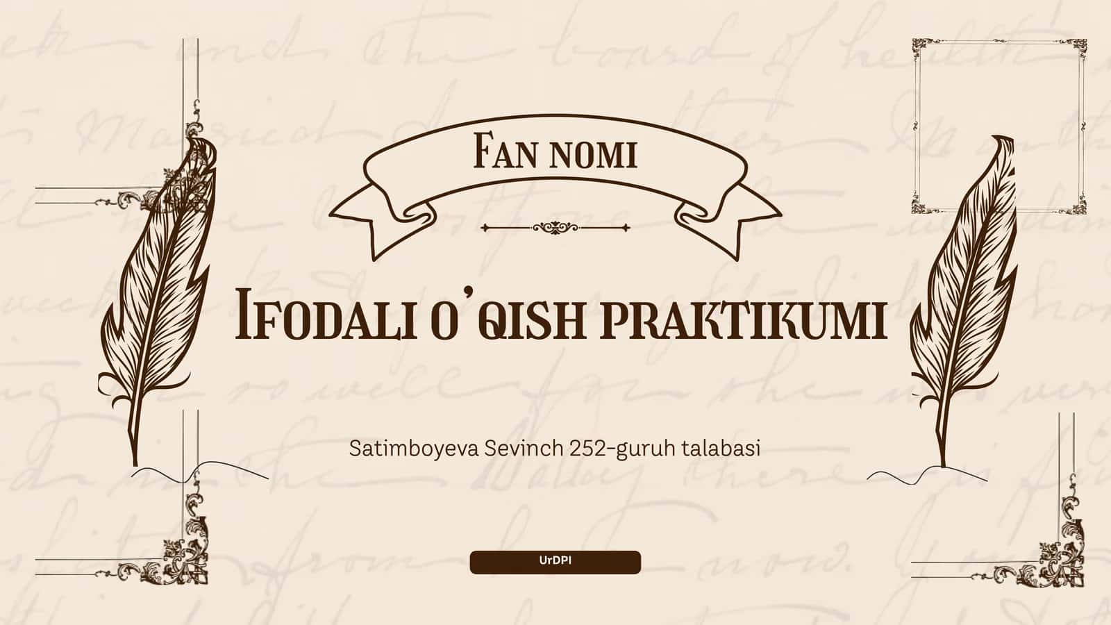 Ifodali o’qish praktikumi