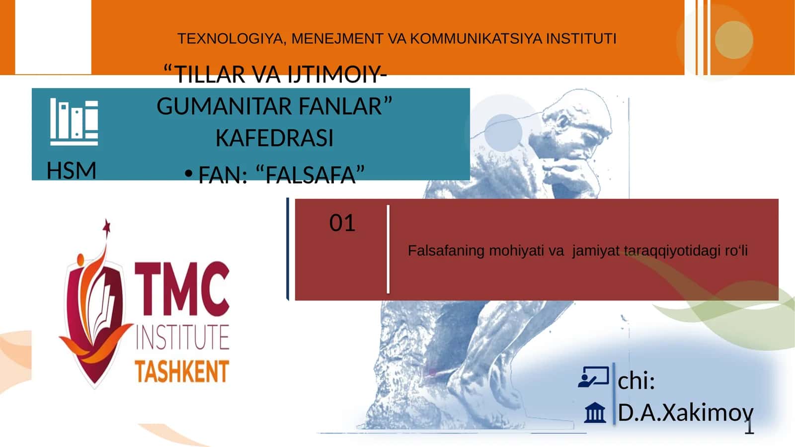 Falsafa fanining mohiyati va jamiyat taraqqiyotidagi ro‘li