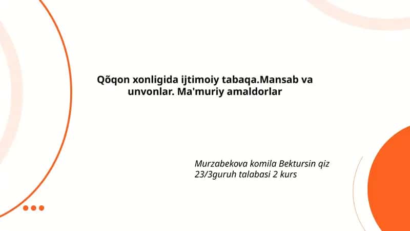 Qõqon xonligida ijtimoiy tabaqa