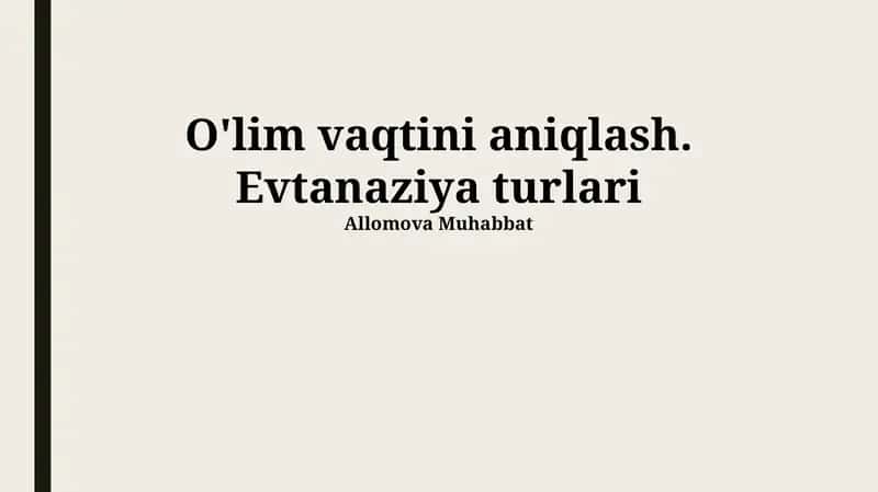 Evtanaziya turlari