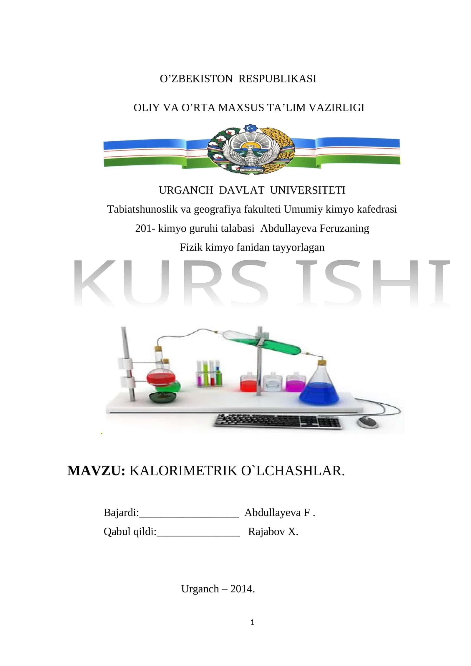 Kalorimеtrik o`lchashlar