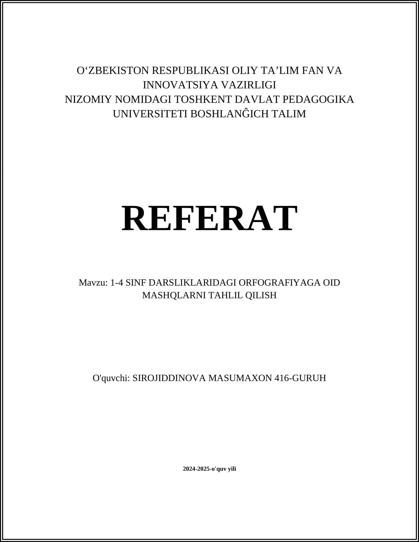 Ortografiyaga oid asosiy qoidalar