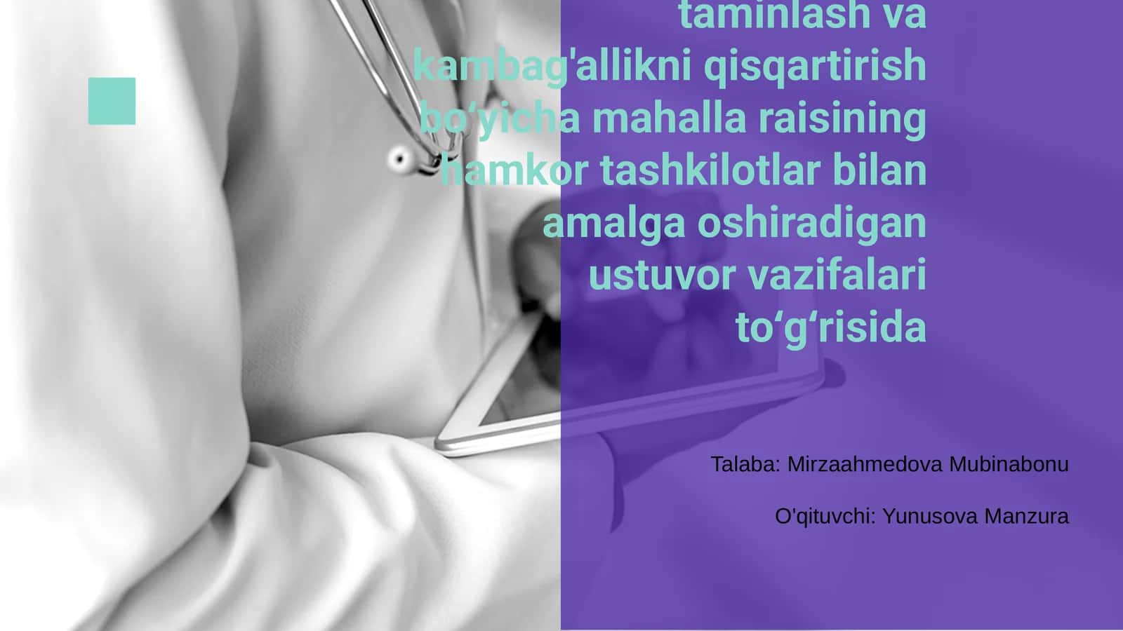 Mahalla raisining ustuvor vazifalari