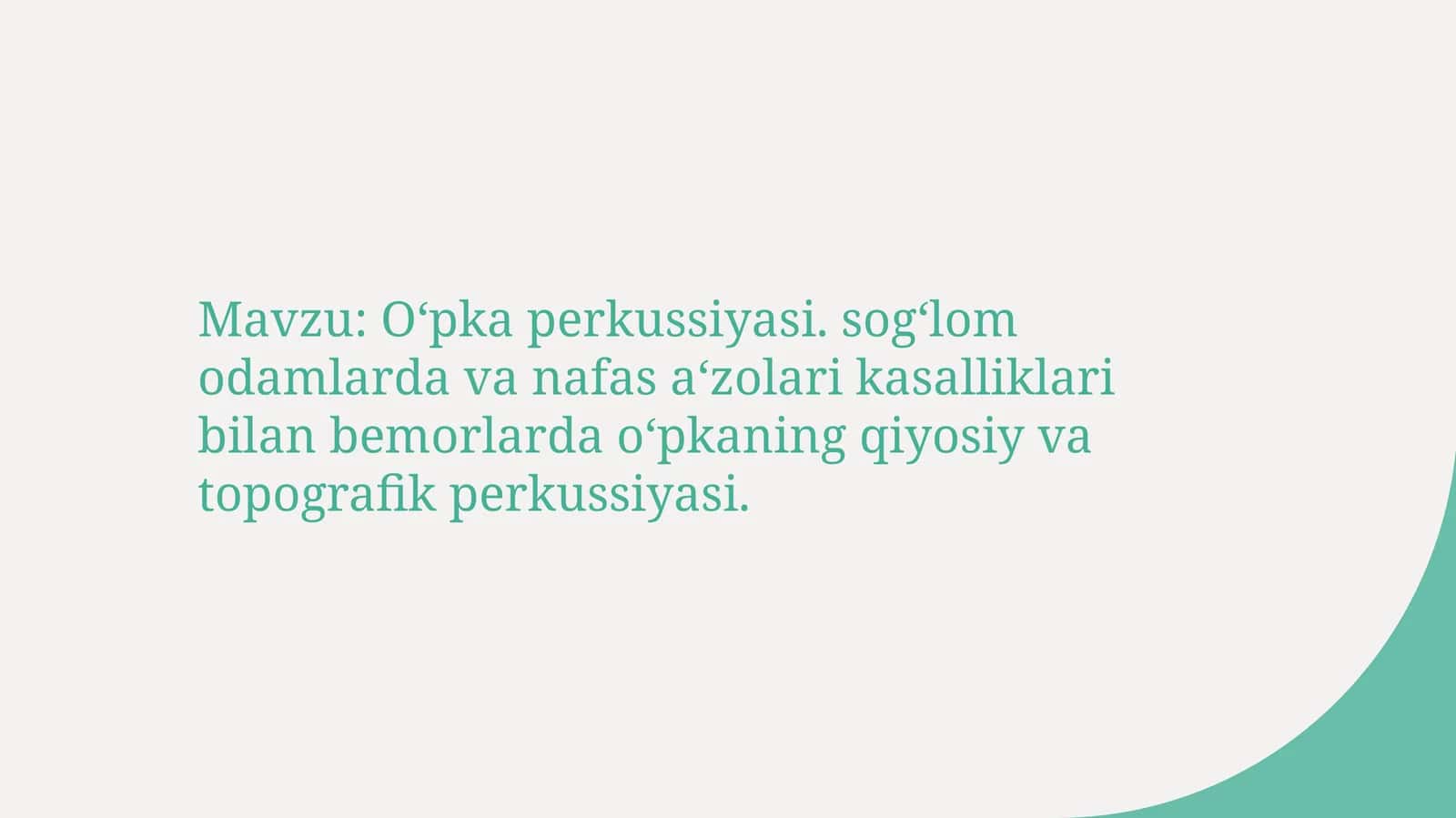 O‘pkaperkussiyasi.sog‘lom odamlar davona fasa‘zolari kasalliklar bilan bemorlarda o‘pkaning qiyosiy va topografik perkussiyasi
