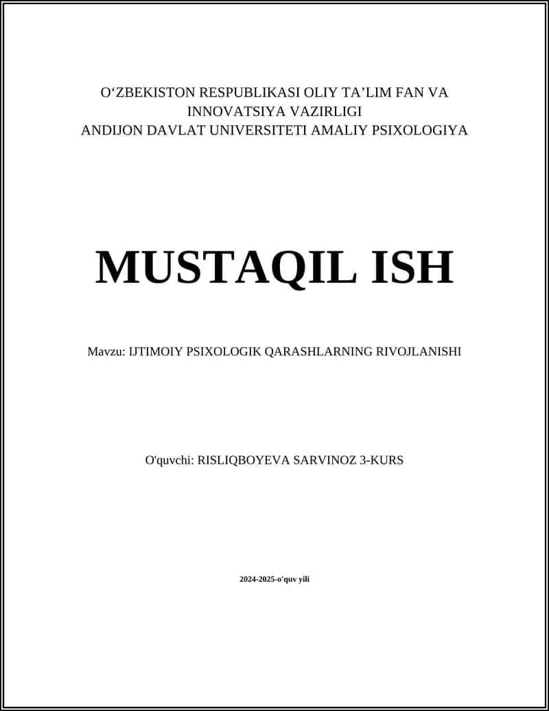 Ijtimoiy Psixologiya