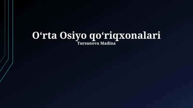 Markaziy Osiyo Tabiat Qo`riqxonalarini Rivojlantirish Strategiyasi