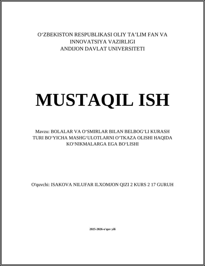 Belbogʻli kurash mashgʻulotlari