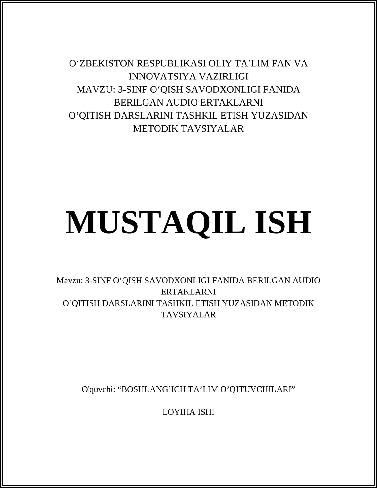 Audio ertaklarni tanlash mezonlari va didaktik mosligi