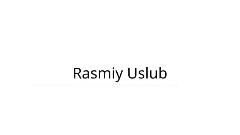 Rasmiy Uslub