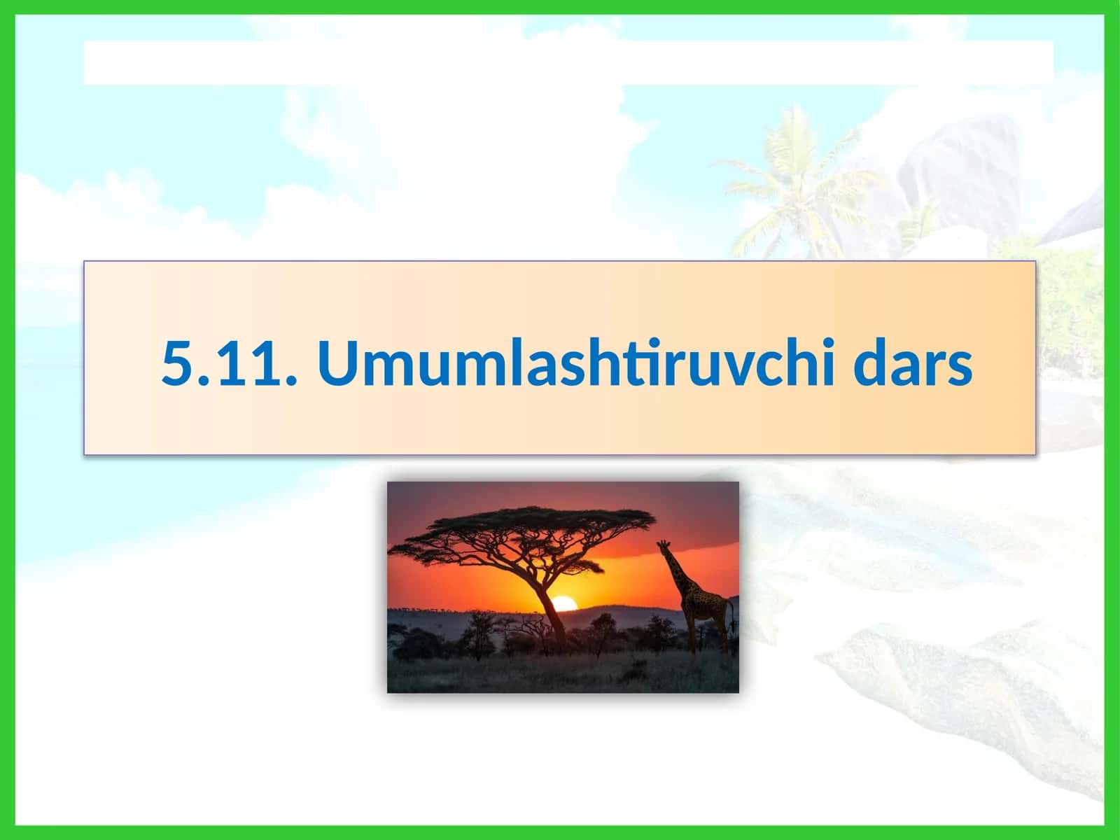 Umumlashtiruvchi dars