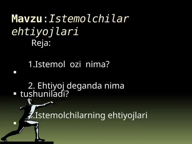 Istemolchilar ehtiyojlari