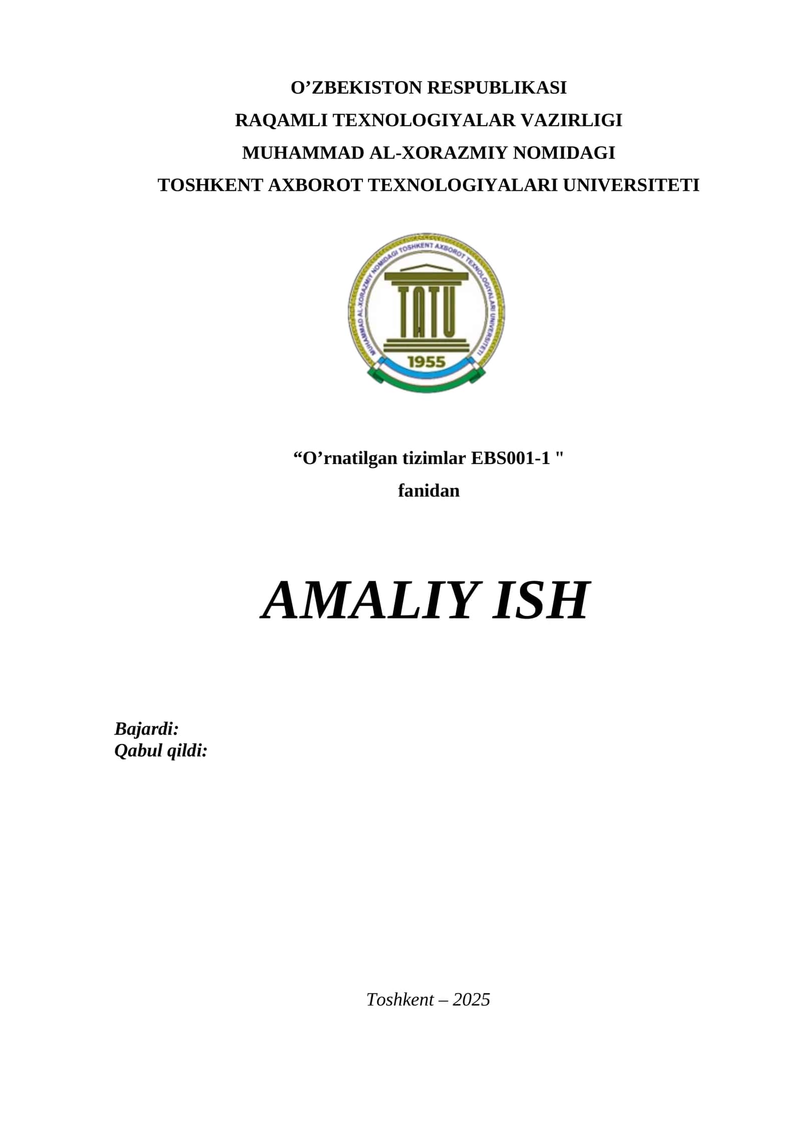 Arduino IDE muhitini oʻrnatish, LED lampani va tugmacha yordamida oddiy loyiha ishlab chiqish. Amaliy ish