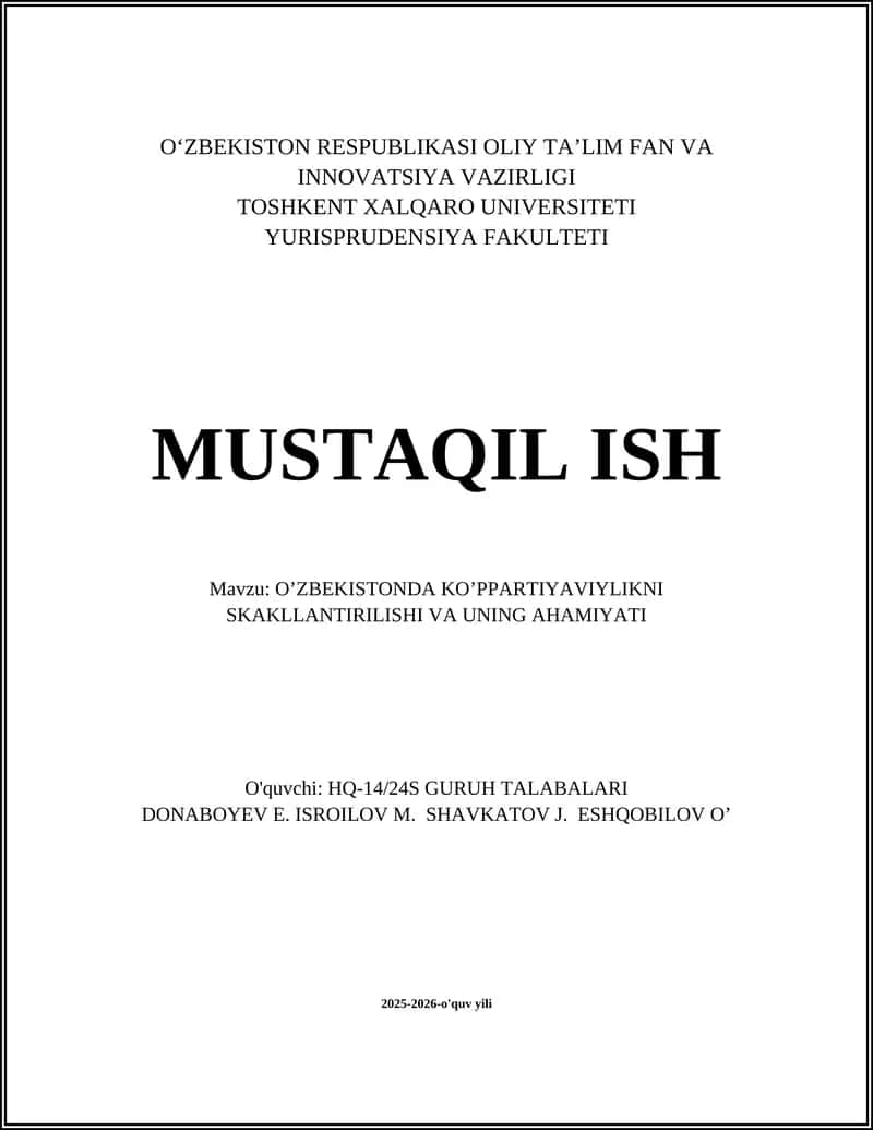 O’zbekistonda ko'ppartiyaviylikning tarixiy rivojlanishi