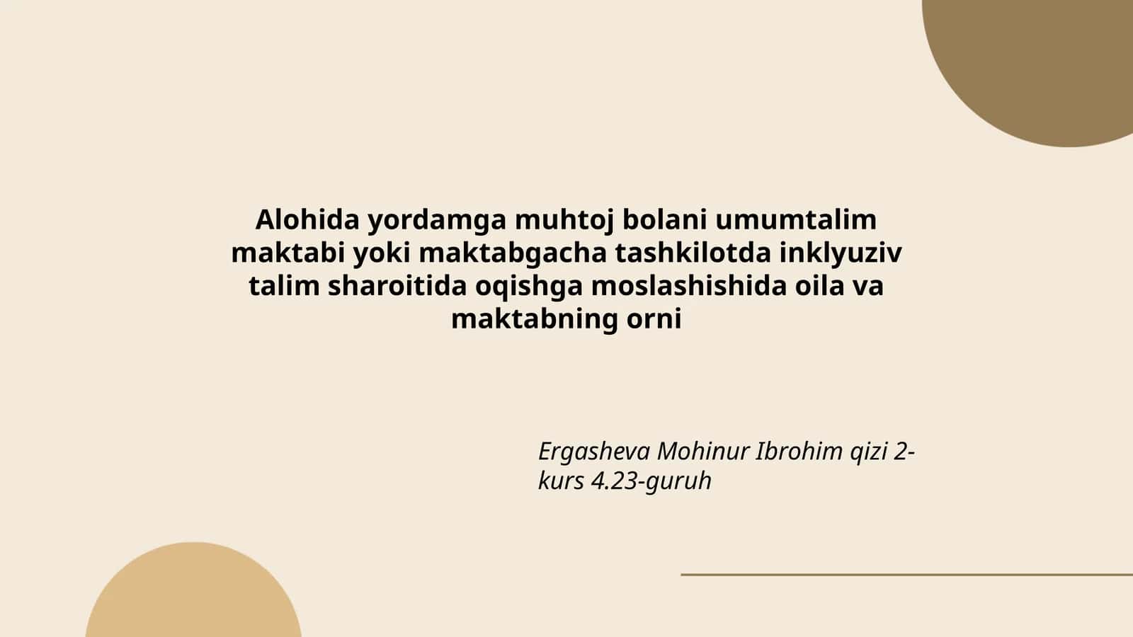 Ergasheva Mohinur Ibrohim qizi