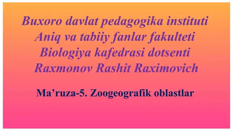 Zoogeografik oblastlar