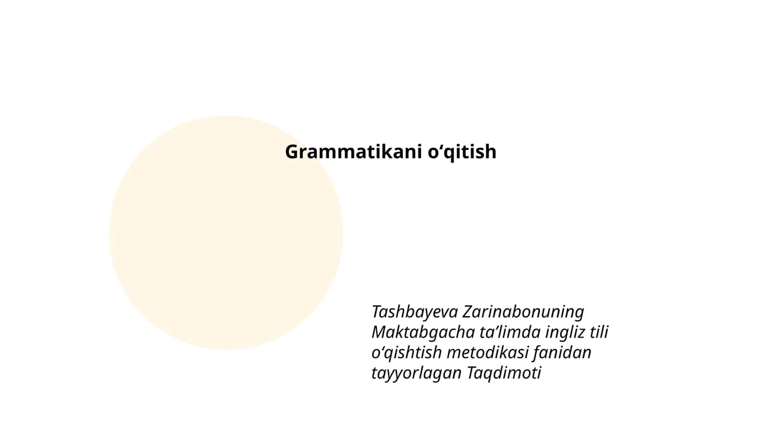 Grammatikani oʻqitish
