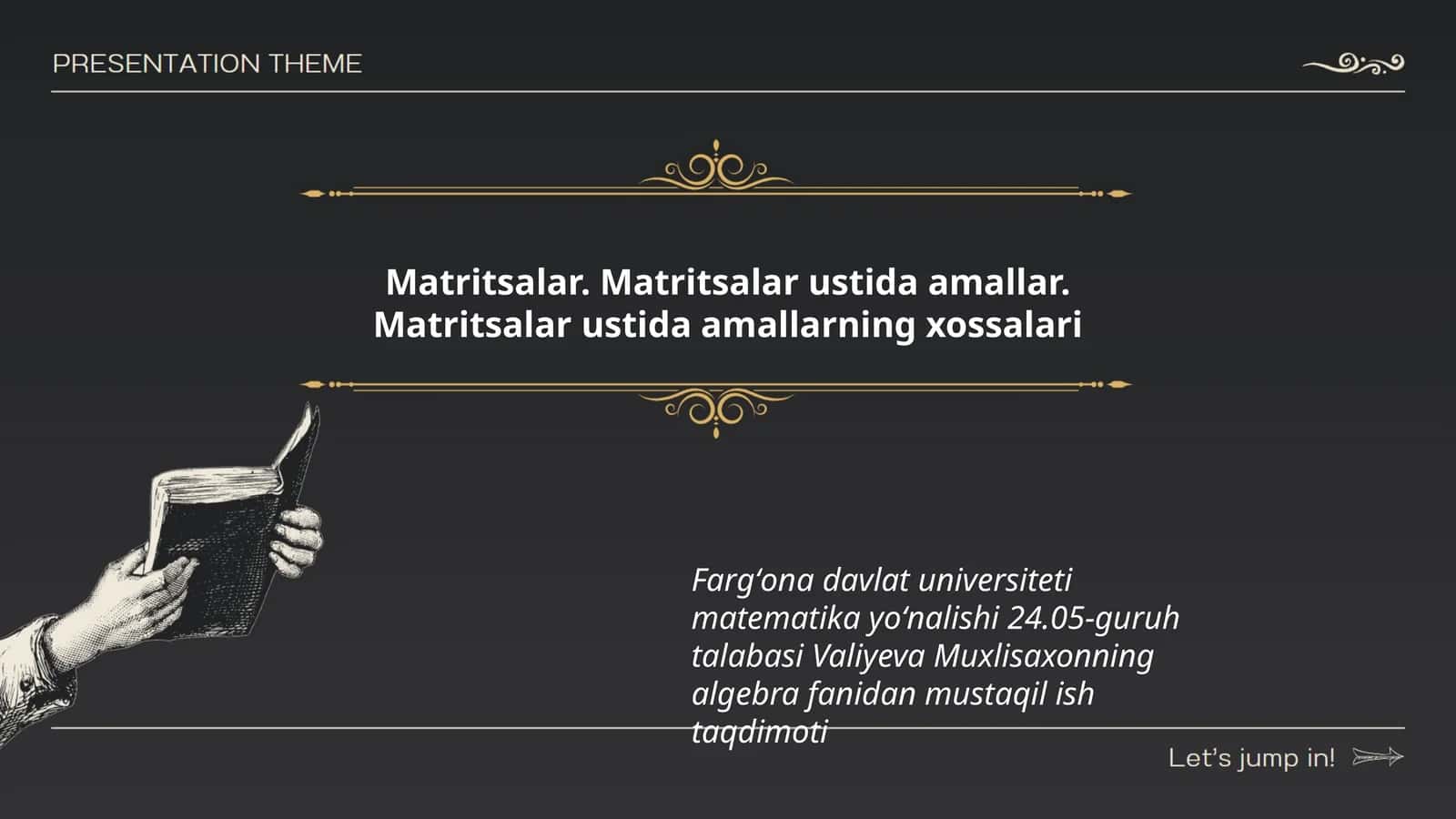 Matritsalar. Matritsalar ustida amallar. Matritsalar ustida amallarning xossalari