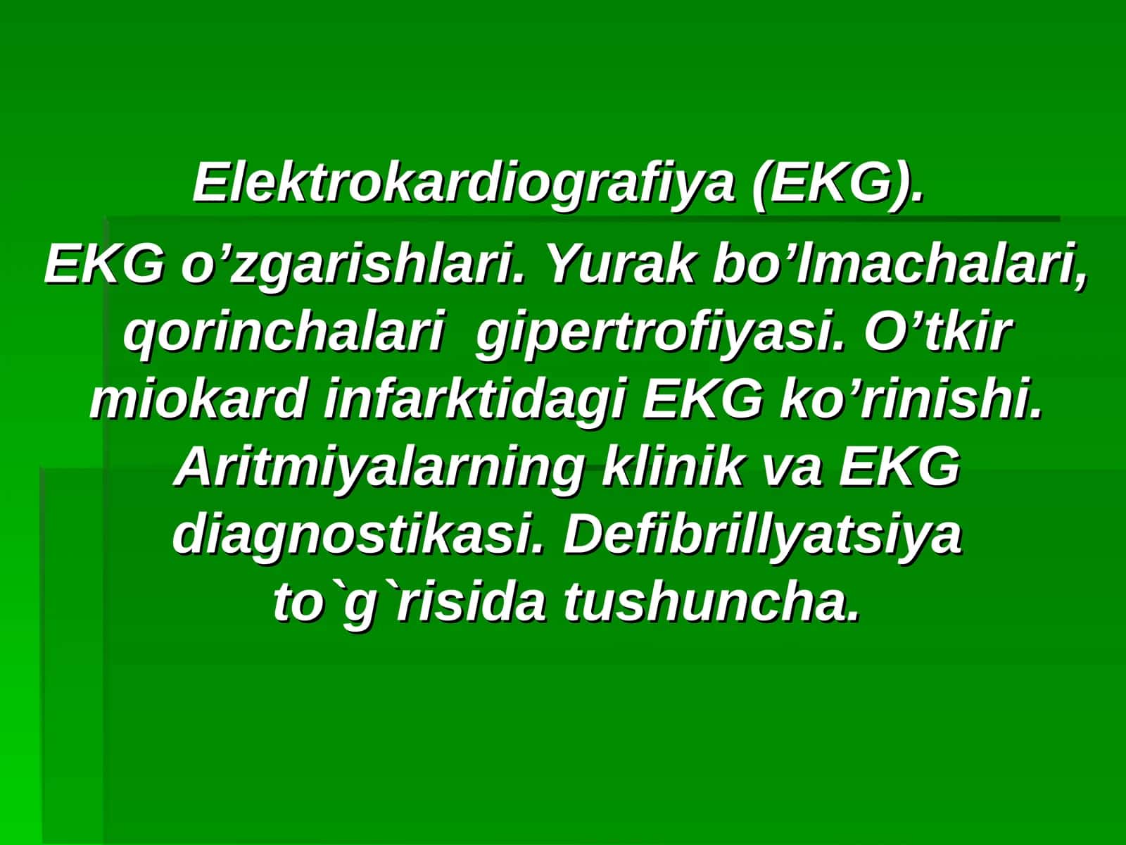 Elektrokardiografiya (EKG)