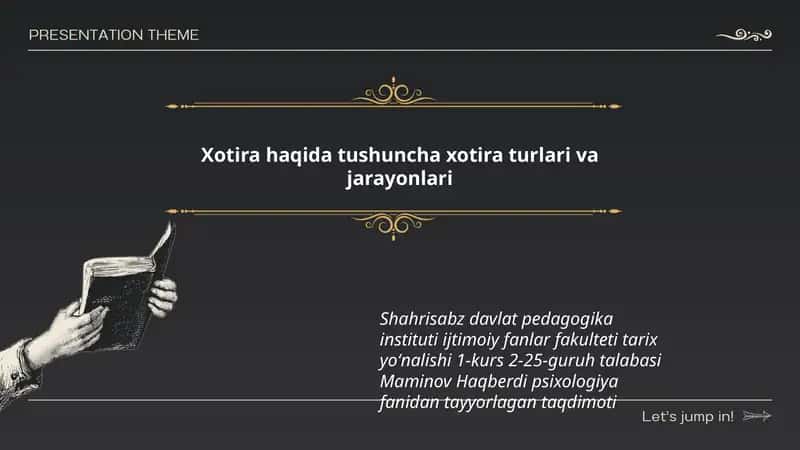 Maminov Haqberdi psixologiya fanidan tayyorlagan taqdimoti