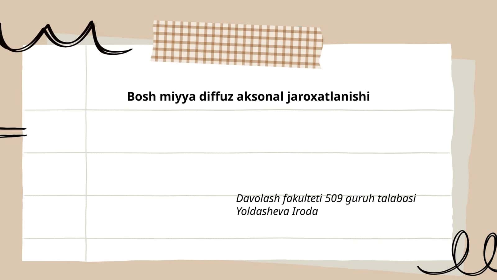 Bosh miyya diffuz aksonal jaroxatlanishi