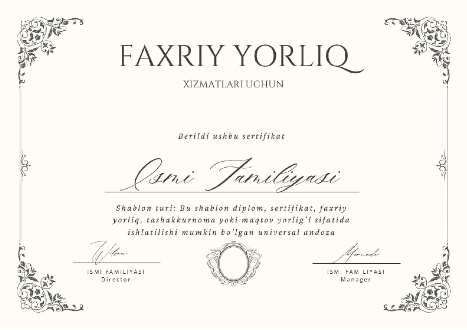 FAXRIY YORLIQ XIZMATLARI UCHUN