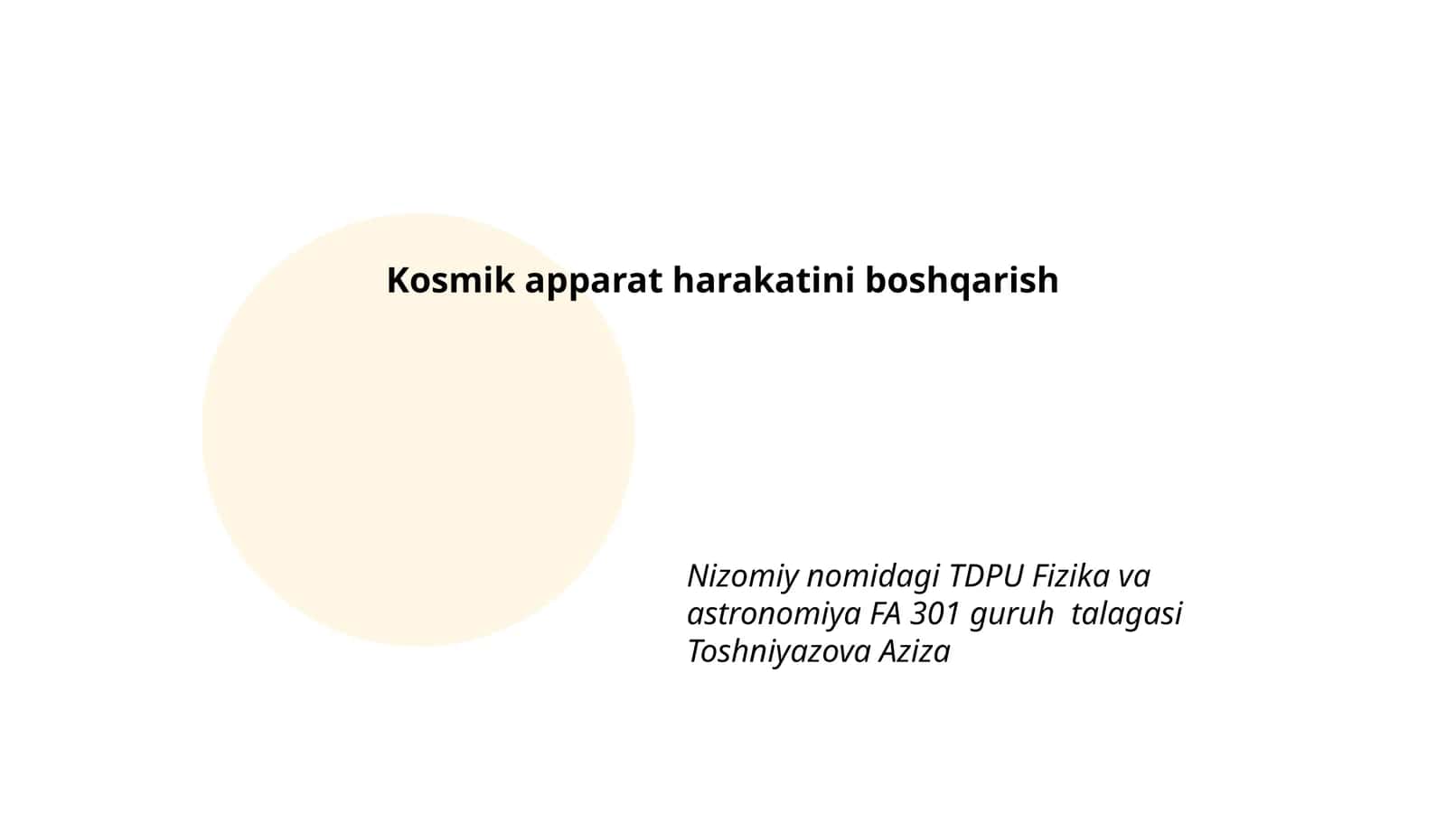 Kosmik apparat harakatini boshqarish