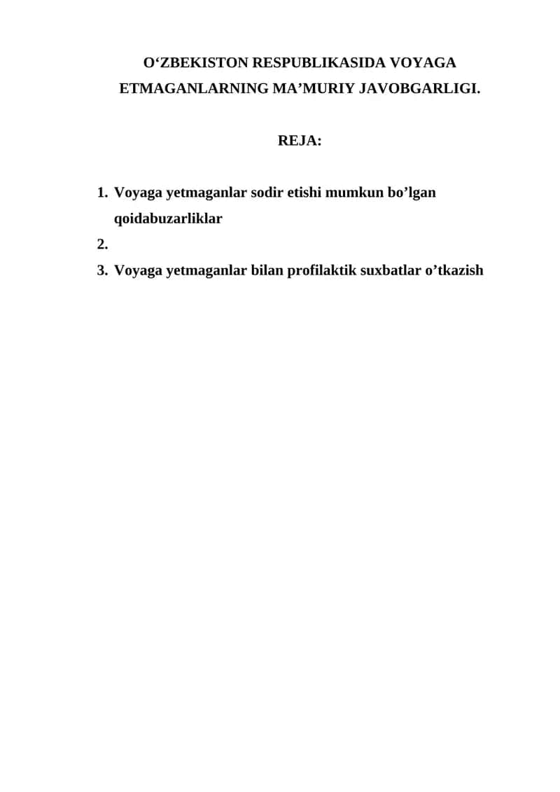 Voyaga yetmaganlarning ma’muriy javobgarligi