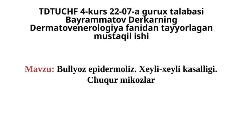 Bullyozepidermoliz