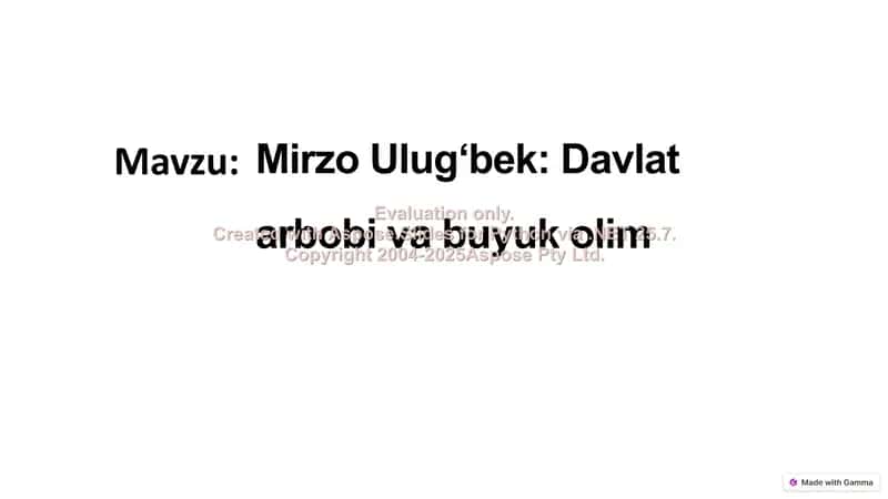 Mirzo Ulug‘bek: Davlat arbobi va buyuk olim