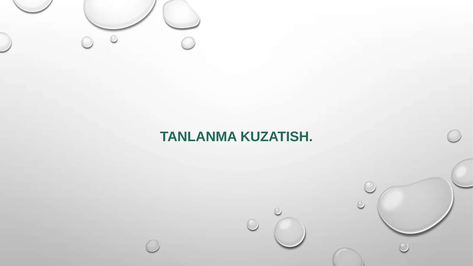 tanlanma kuzatish