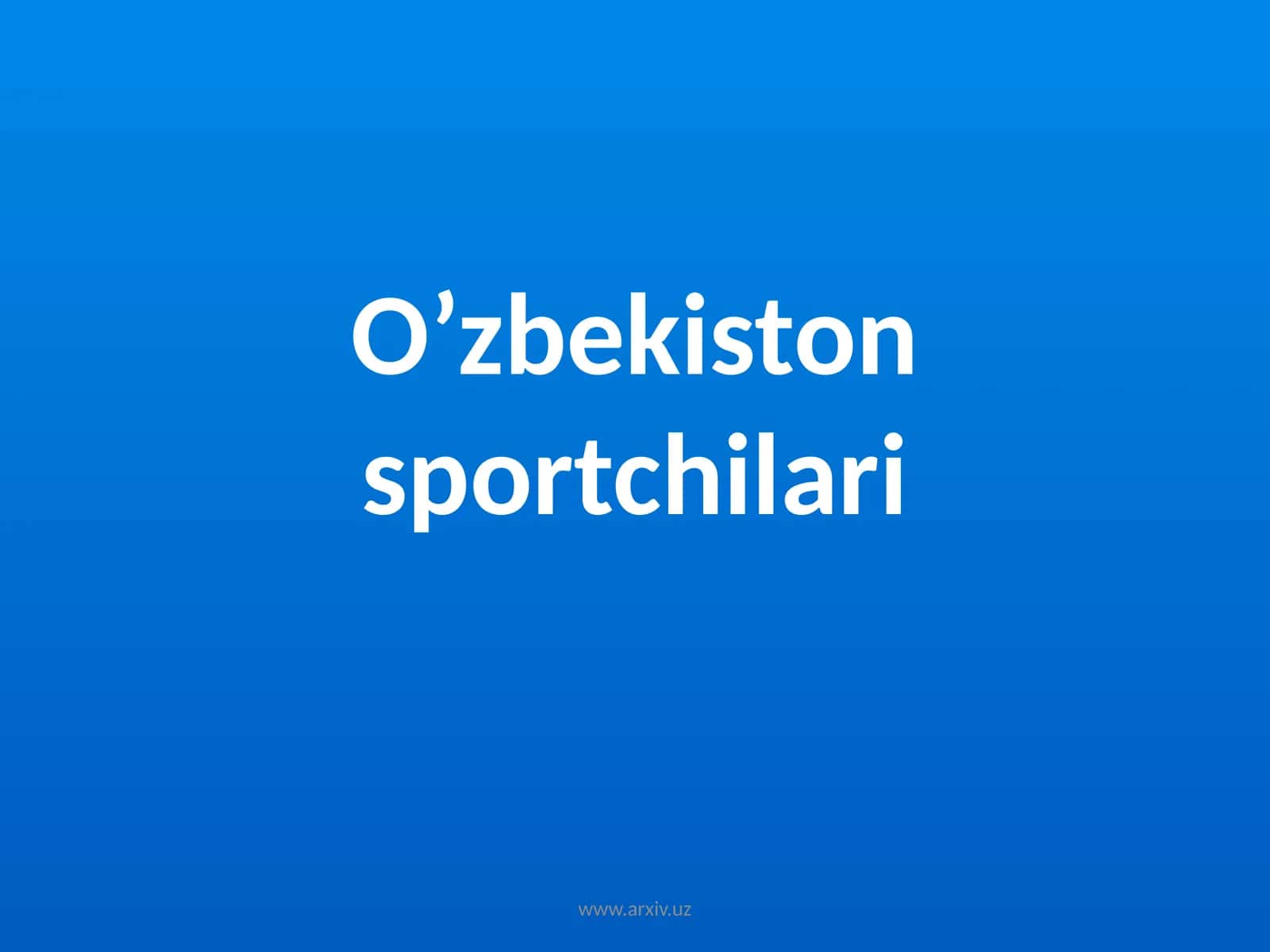 O’zbekistonsportchilari