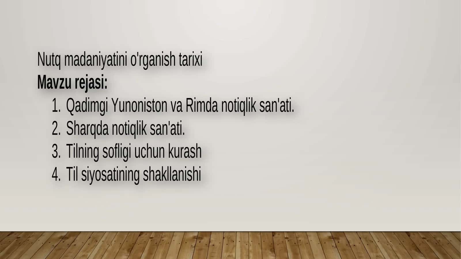 Nutqda Qadimgi Yunoniston va Rim merosining nazariyasi