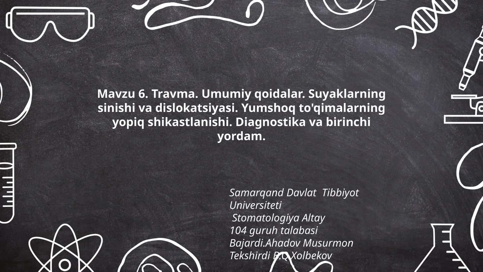 Travma. Umumiy qoidalar