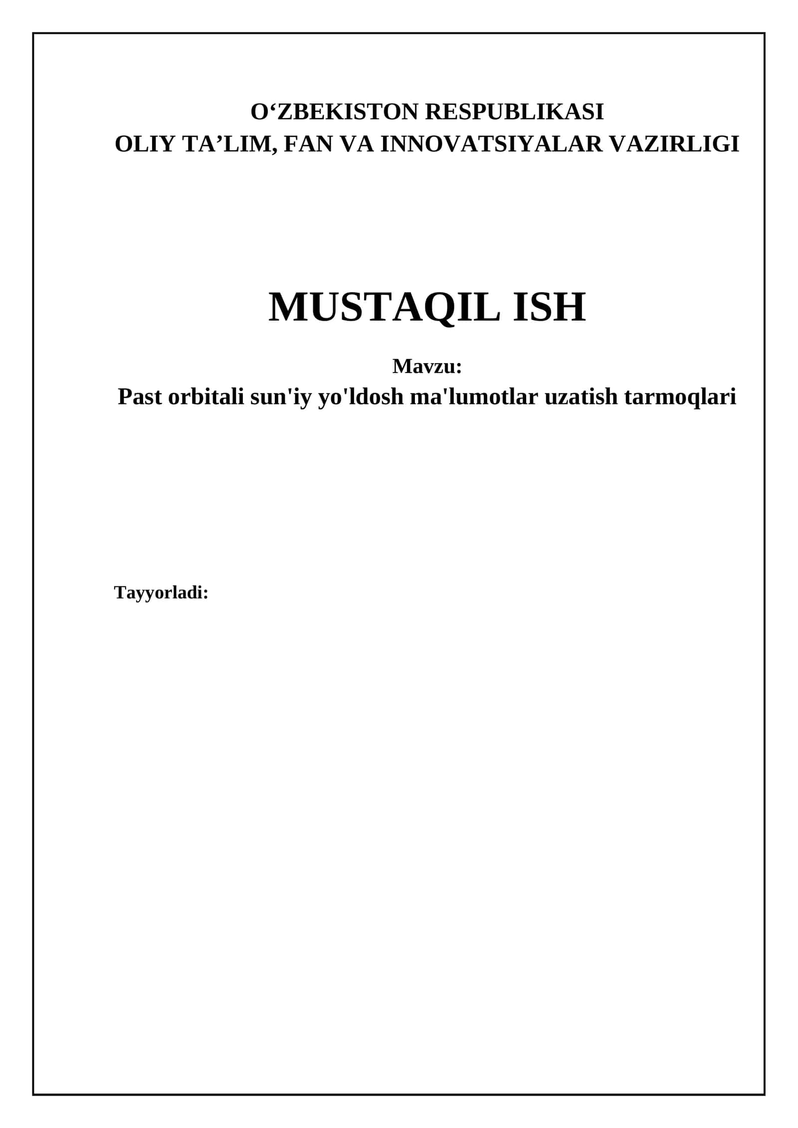 Orbital sun'iy yo'ldosh ma'lumotlarini uzatish tarmoqlari