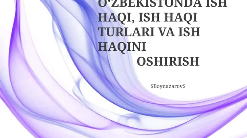 O‘ZBEKISTONDA ISH HAQI, ISH HAQI TURLARI VA ISH HAQINI OSHIRISH
