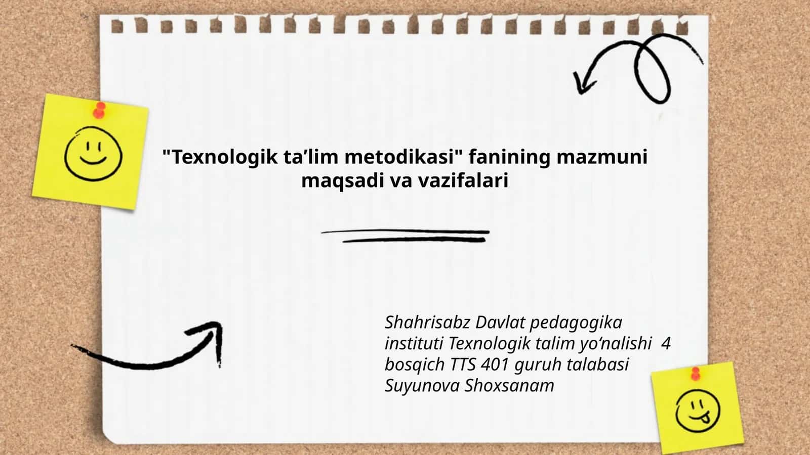 Texnologik ta’lim metodikasi fanining mazmuni maqsadi va vazifalari