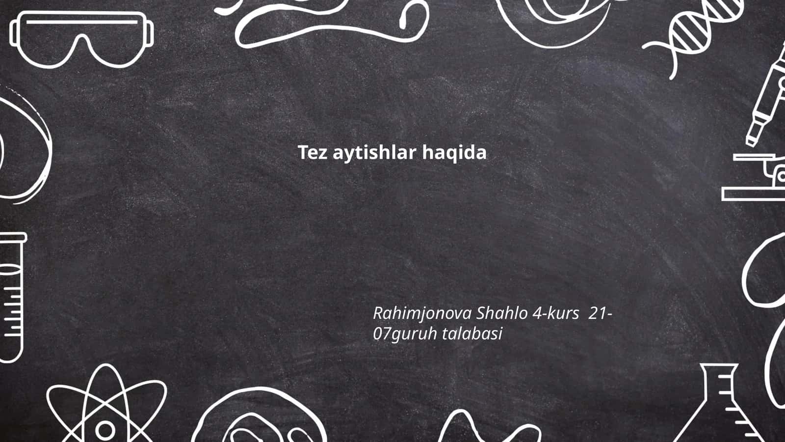 Tez aytishlar haqida