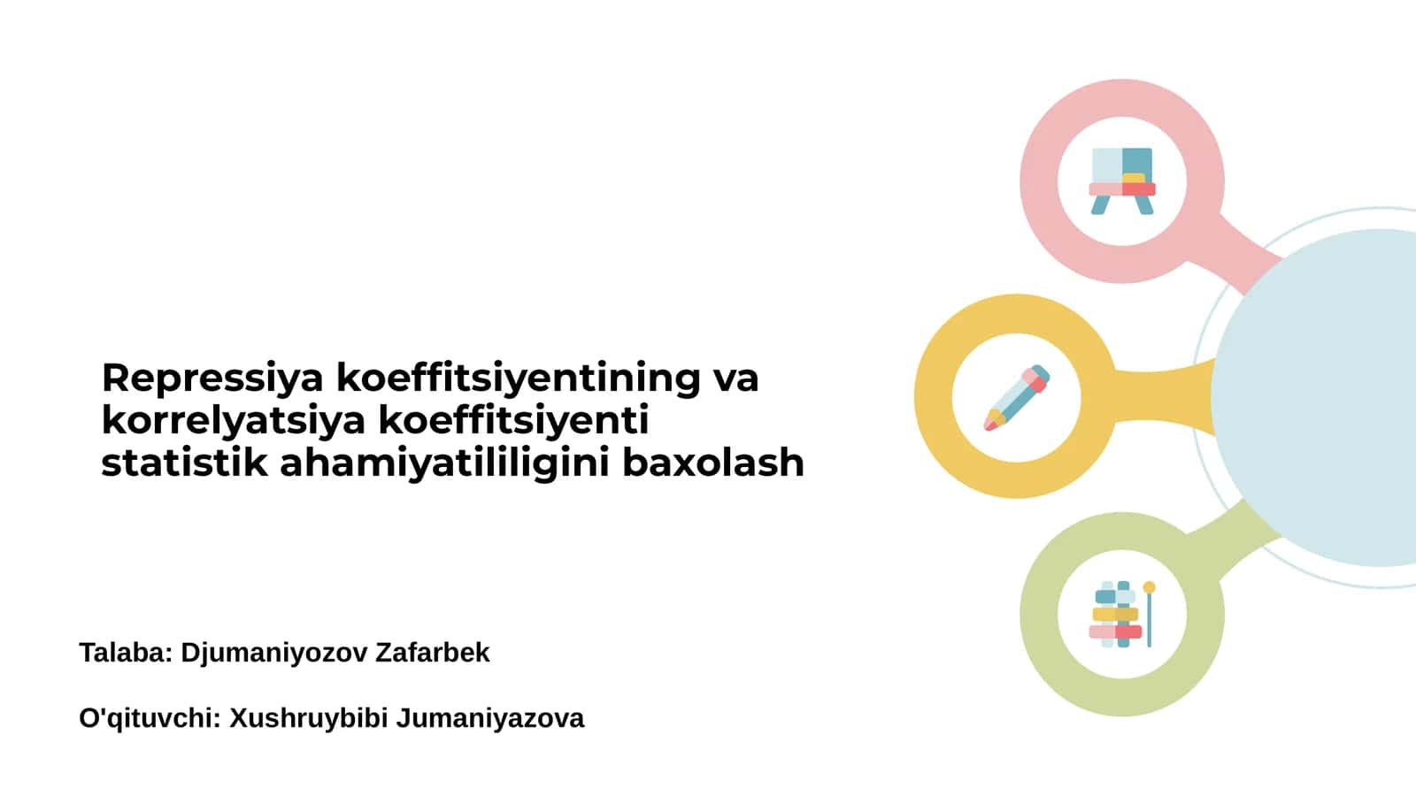 Repressiya koeffitsiyenti va korrelyatsiya koeffitsiyenti statistik tahlilda