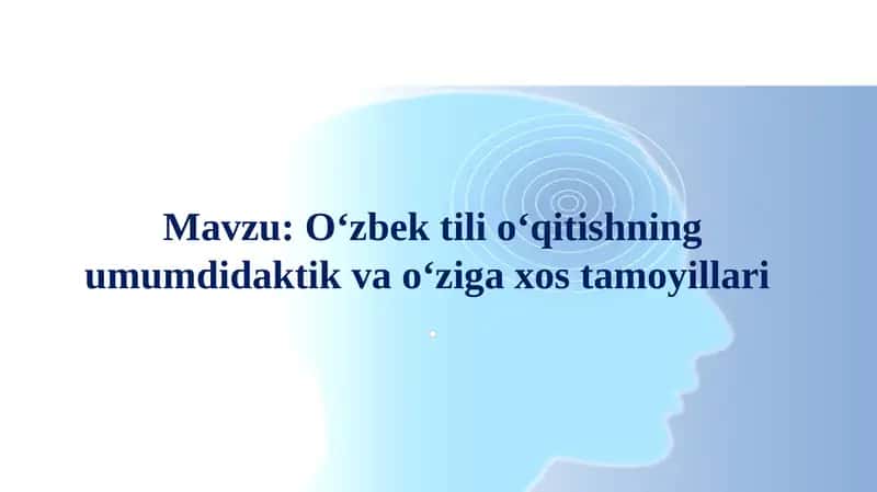 O‘zbek tili o‘qitishning umumdidaktik va o‘ziga xos tamoyillari