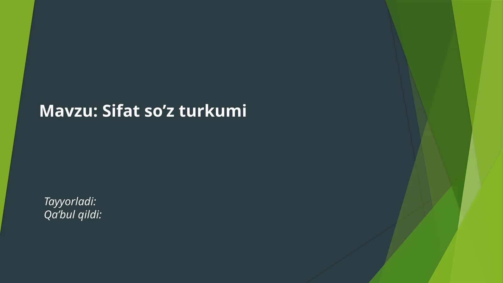 Sifat so'z turkumi