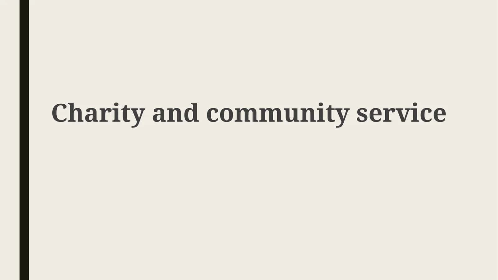 Defining Charity and Community Service