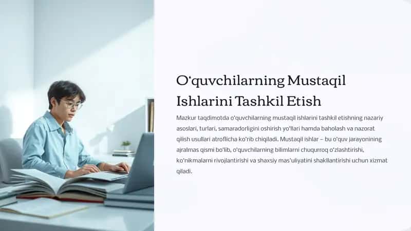 O‘quvchilarning Mustaqil Ishlarini Tashkil Etish
